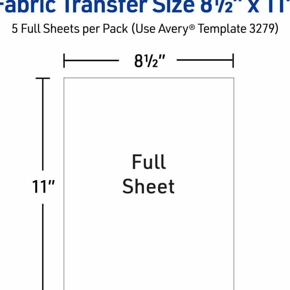 Avery T-Shirt Transfers, Dark, 3279, Pack Of 5