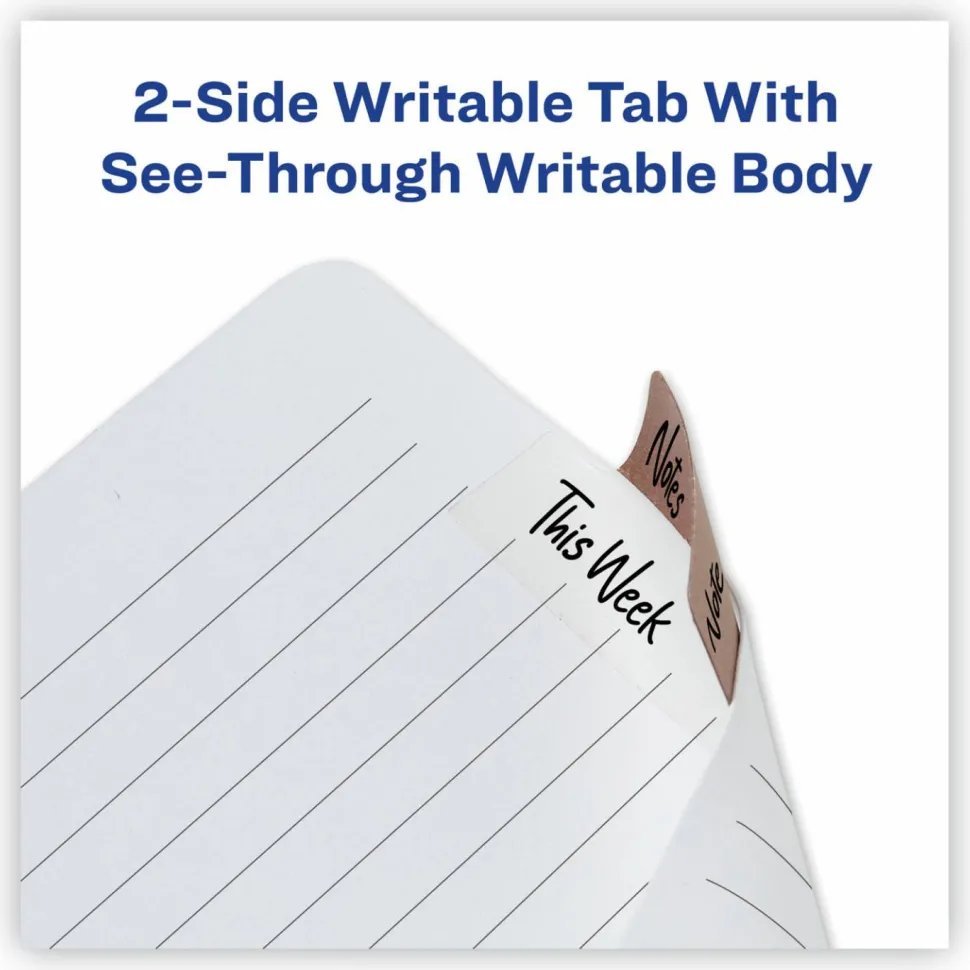 Avery UltraTabs Repositionable Margin Tabs - Write-on Tab(s) - 1" Tab Height x 2.50" Tab Width - Gold, Silver, Rose Gold, Copper Tab(s) - 24 / Pack