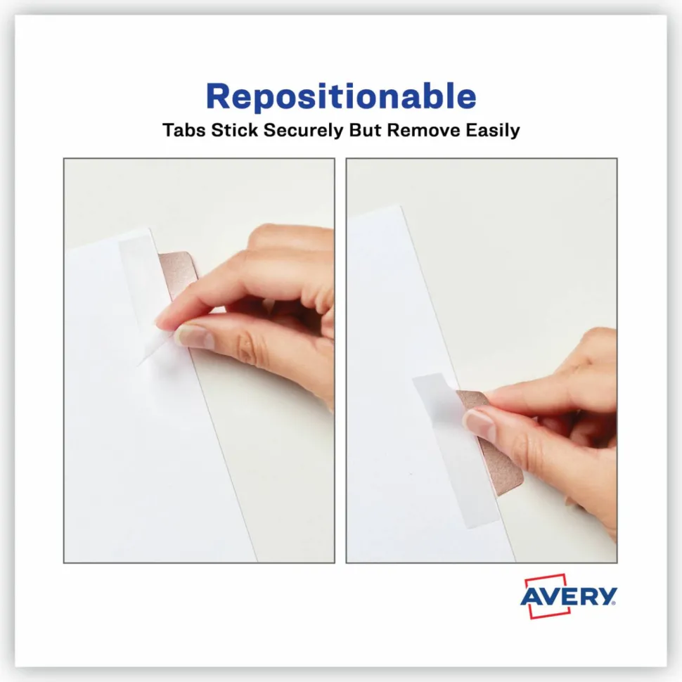 Avery UltraTabs Repositionable Margin Tabs - Write-on Tab(s) - 1" Tab Height x 2.50" Tab Width - Gold, Silver, Rose Gold, Copper Tab(s) - 24 / Pack