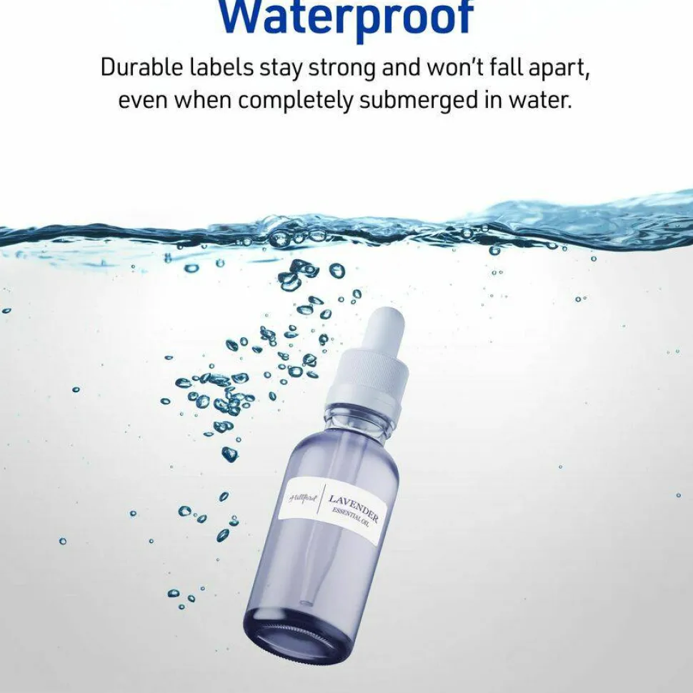 Avery Waterproof Address Labels With Ultrahold, 5520, Rectangle, 1" x 2-5/8", White, 1,500 Labels For Laser Printers