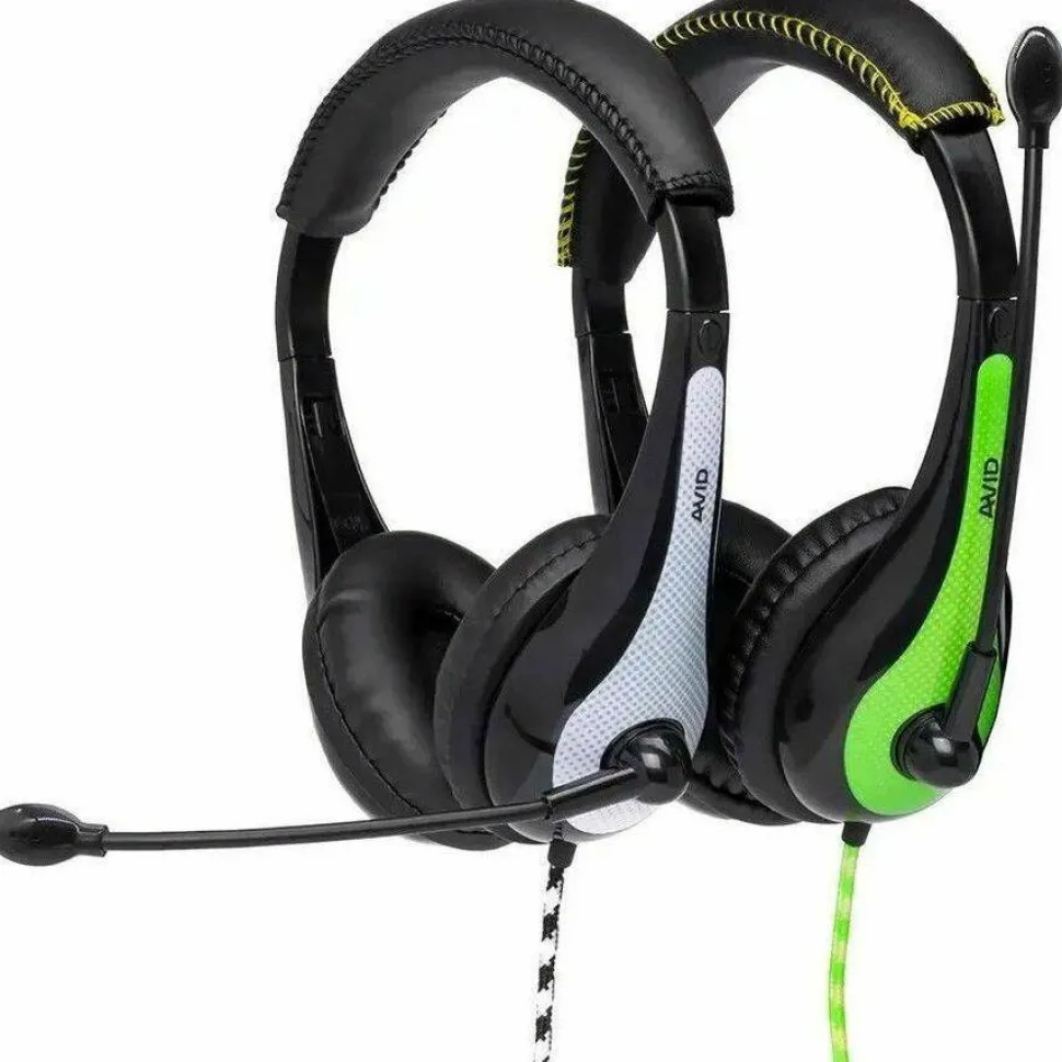 AVID Education AE-36 Headset with Noise Cancelling Microphone and 3.5mm Plug, White