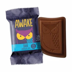 Awake Caffeinated Dark Chocolate Bites, 0.47 oz Bars, 50 Bars/Carton
