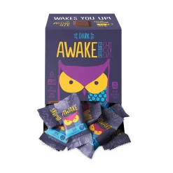 Awake Caffeinated Dark Chocolate Bites, 0.47 oz Bars, 50 Bars/Carton