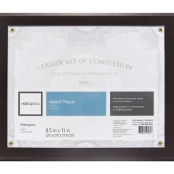 Award Plaque, 8-1/2" x 11", Mahogany