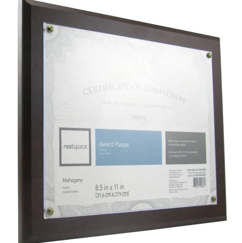 Award Plaque, 8-1/2" x 11", Mahogany