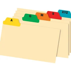 A-Z Poly Index Card Guide Set, 4" x 6", Multicolor, Set Of 25 Cards
