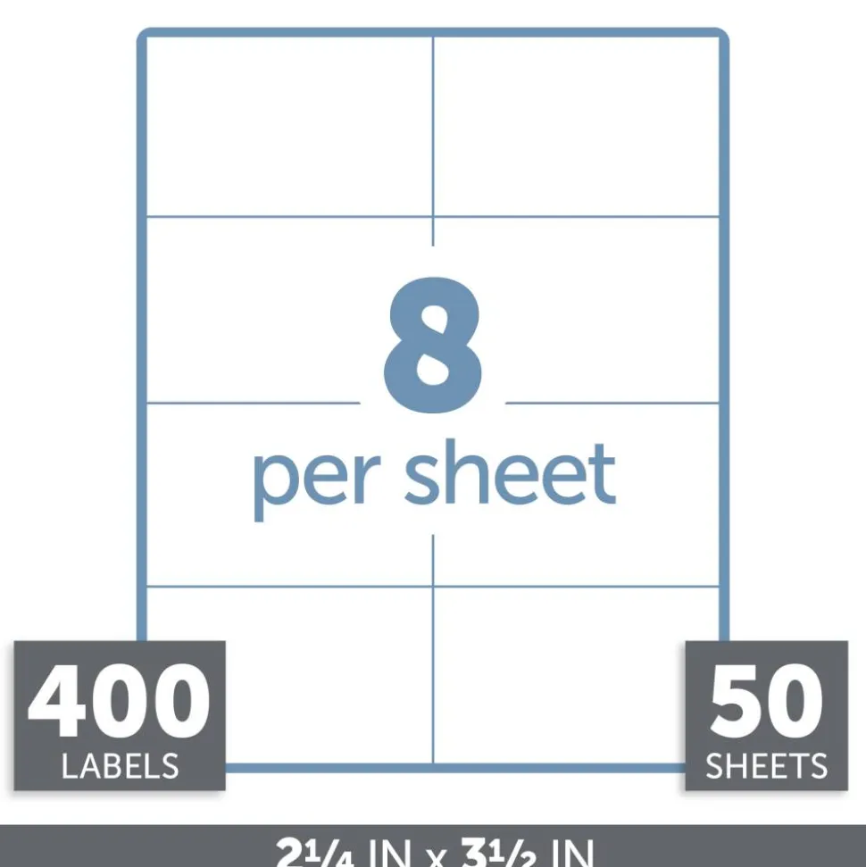 Badge Inserts, Business Card Size, 2 1/4" x 3 1/2", White, Pack Of 400