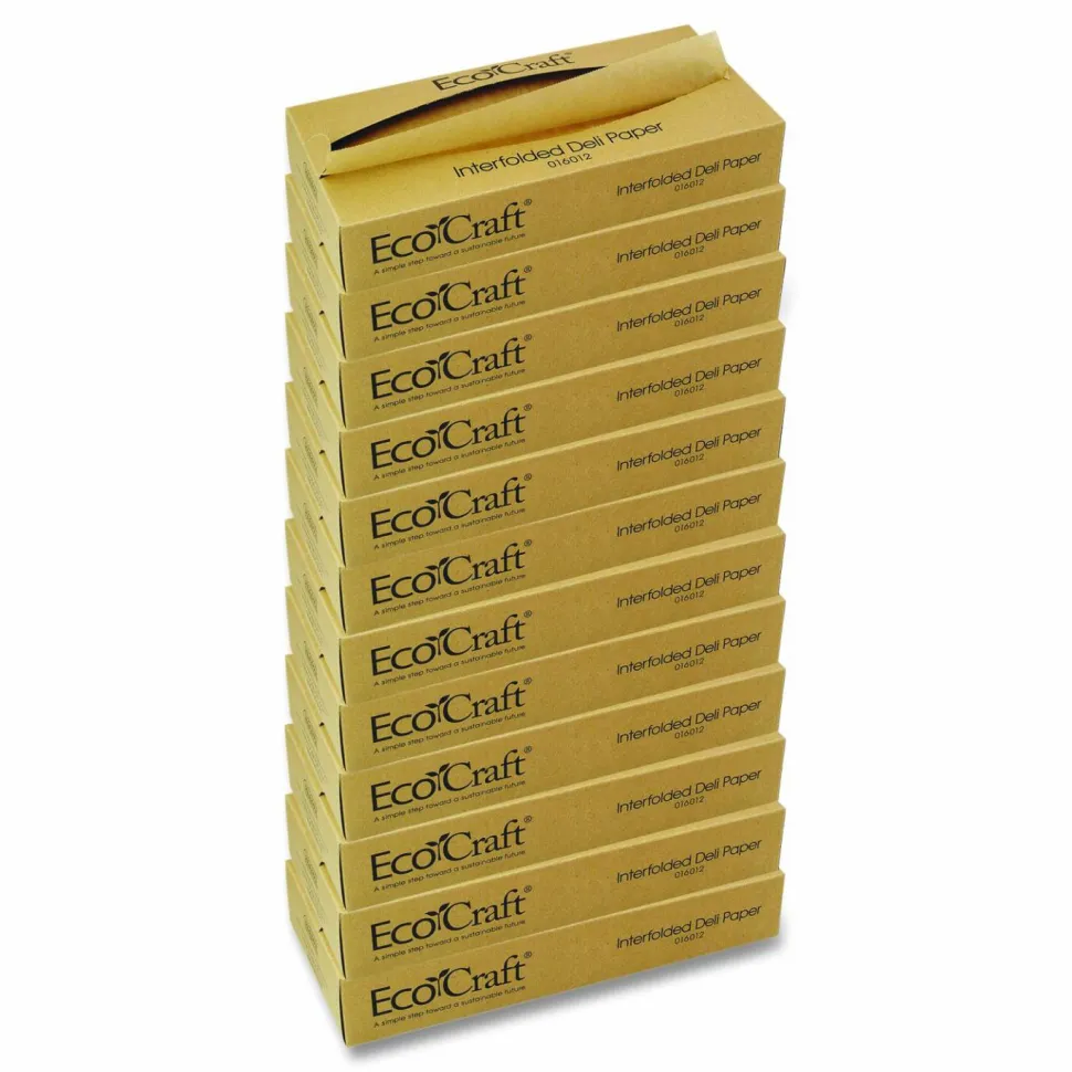 Bagcraft EcoCraft Interfolded Soy Wax Deli Sheets, 12 x 10.75, 500/Box, 12 Boxes/Carton