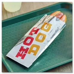 Bagcraft Foil Single-Serve Bags, Hot Dog Labeling, 3.5