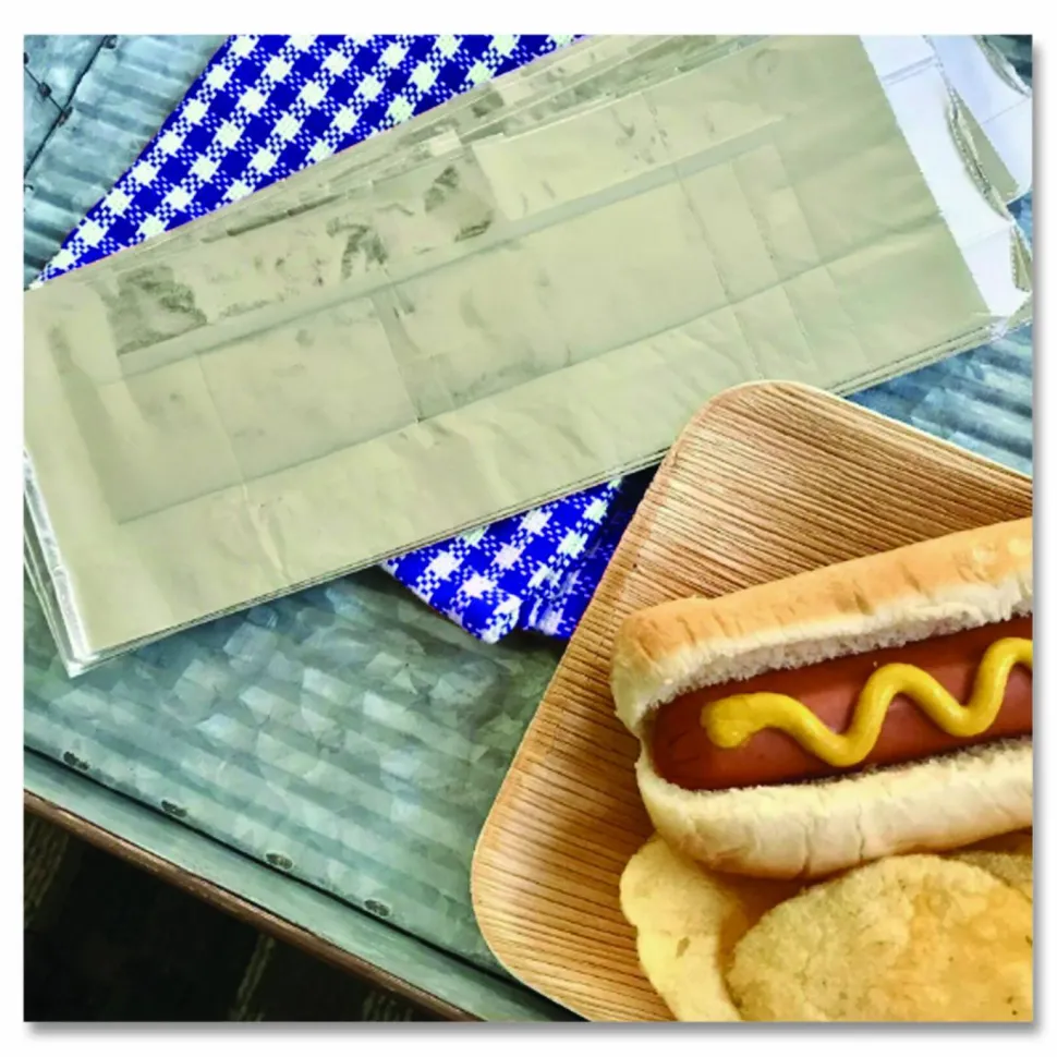 Bagcraft Foil Single-Serve Bags, Unlabeled Hot Dog, 3.5" x 1.5" x 8.5", Silver, 1,000/Carton