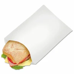 Bagcraft Grease-Resistant Single-Serve Bags, 6.5" x 1" x 8", White, 2,000/Carton