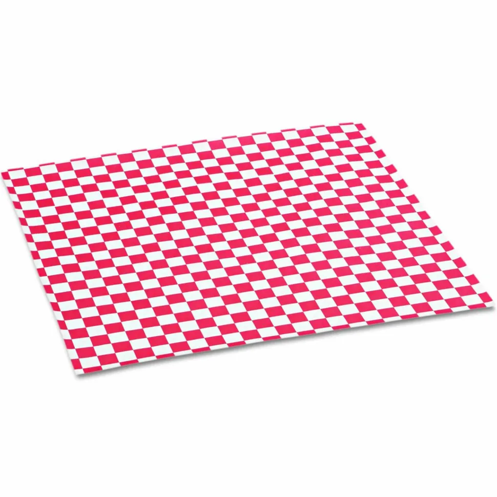 Bagcraft Grease-Resistant Paper Wraps and Liners, 12 x 12, Red Check, 1,000/Box, 5 Boxes/Carton