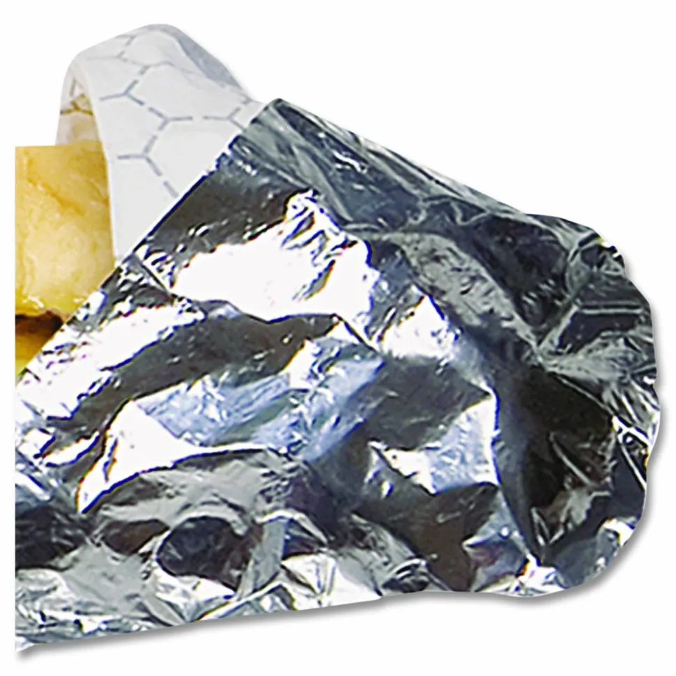 Bagcraft Honeycomb Insulated Wrap, 10-1/2" x 13", Silver, 500 Wraps Per Pack, Carton Of 4 Packs