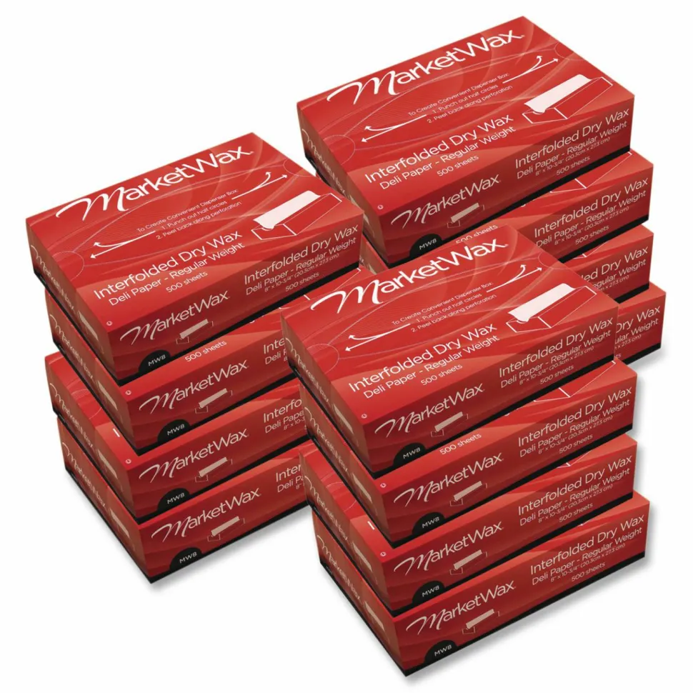 Bagcraft QF12 Interfolded Dry Wax Deli Paper, 12 x 10.75, White, 500/Box, 12 Boxes/Carton