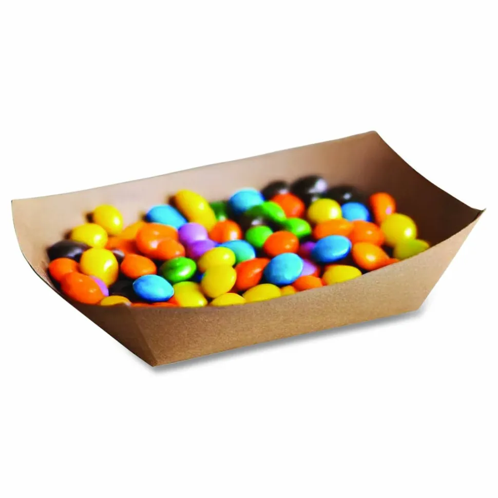 Bagcraft EcoCraft Food Trays, 2 lb Capacity, 6.5 x 1.63 x 1.63, Natural, Paper, 1,000/Carton