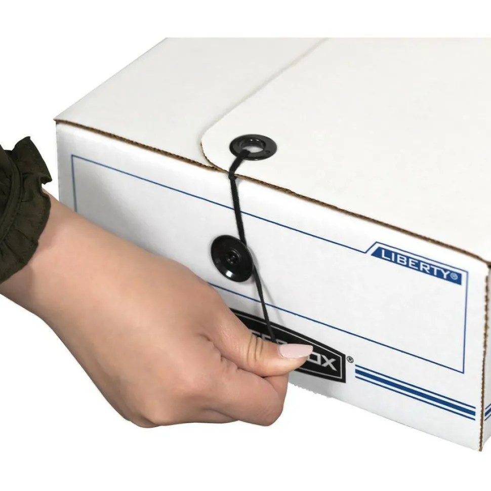 Bankers Box Liberty Basic-Duty, Check and Form Storage Boxes, 5" x 11" x 24", 60% Recycled Content, White/Blue, Case Of 12