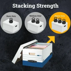 Bankers Box Presto Heavy-Duty Storage Boxes, Letter Size, 24