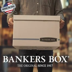 Bankers Box Presto Heavy-Duty Storage Boxes With Lift-Off Lids, Letter/Legal Size, 24