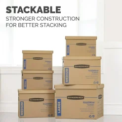 Bankers Box SmoothMove Classic Moving Boxes, 15" x 12" x 10", Kraft, Pack Of 5