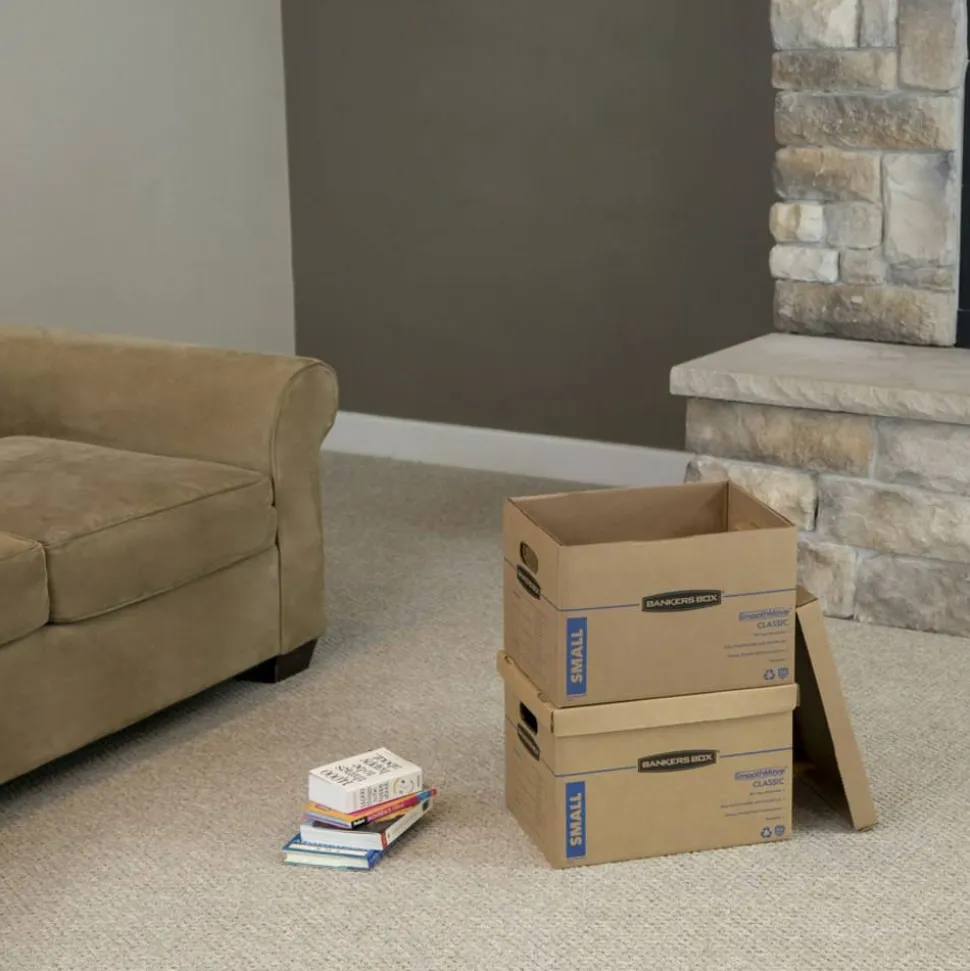 Bankers Box SmoothMove Classic Moving Boxes, 15" x 12" x 10", Kraft, Pack Of 5