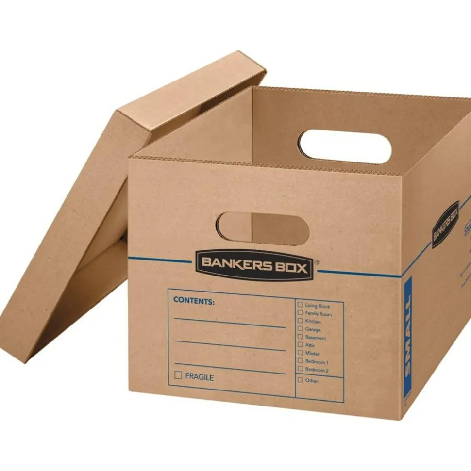 Bankers Box SmoothMove Classic Moving Boxes, 15" x 12" x 10", Kraft, Pack Of 5