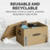 Bankers Box SmoothMove Classic Moving & Storage Boxes, Small, 10" x 12" x 15", Kraft/Blue, Carton Of 10