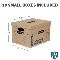 Bankers Box SmoothMove Classic Moving & Storage Boxes, Small, 10