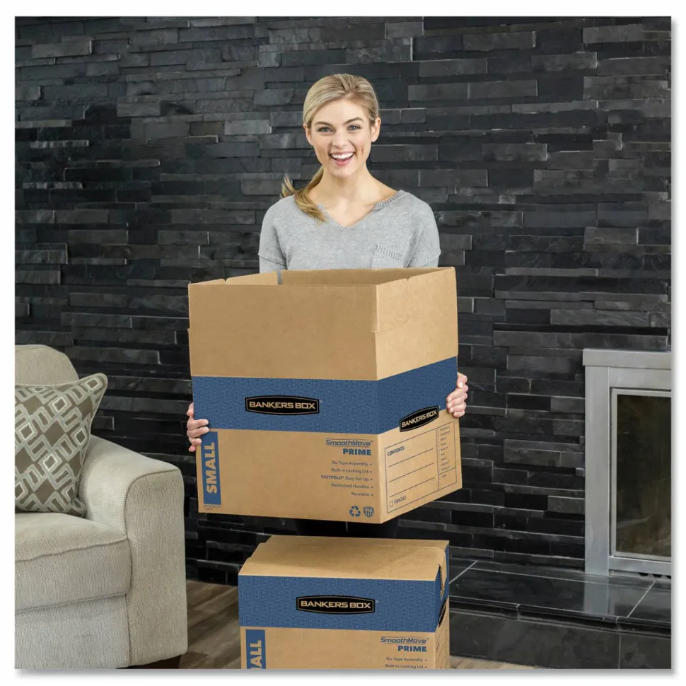 Bankers Box SmoothMove Prime Moving & Boxes, 16" x 16" x 18", Kraft Brown, Case Of 8