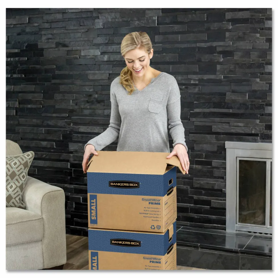 Bankers Box SmoothMove Prime Moving & Boxes, 16" x 16" x 18", Kraft Brown, Case Of 8