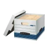 Bankers Box Stor/File Medium-Duty Storage Boxes, Letter/Legal Size, 15" x 12" x 10", White/Blue, Case Of 12 - 00789