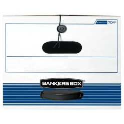 Bankers Box Stor/File Medium-Duty Storage Boxes, Letter Size, 24“ x 12" x 10", White/Blue, Case Of 3 - 0070406