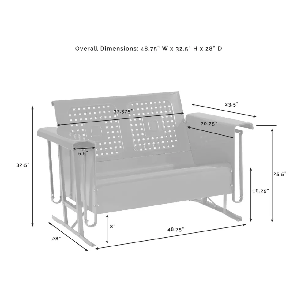 Bates Outdoor Metal Loveseat Glider