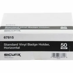 Baumgartens Punched ID Badge Holders, 2 1/2"H x 3 1/2"W, Horizontal, Clear, Pack Of 50