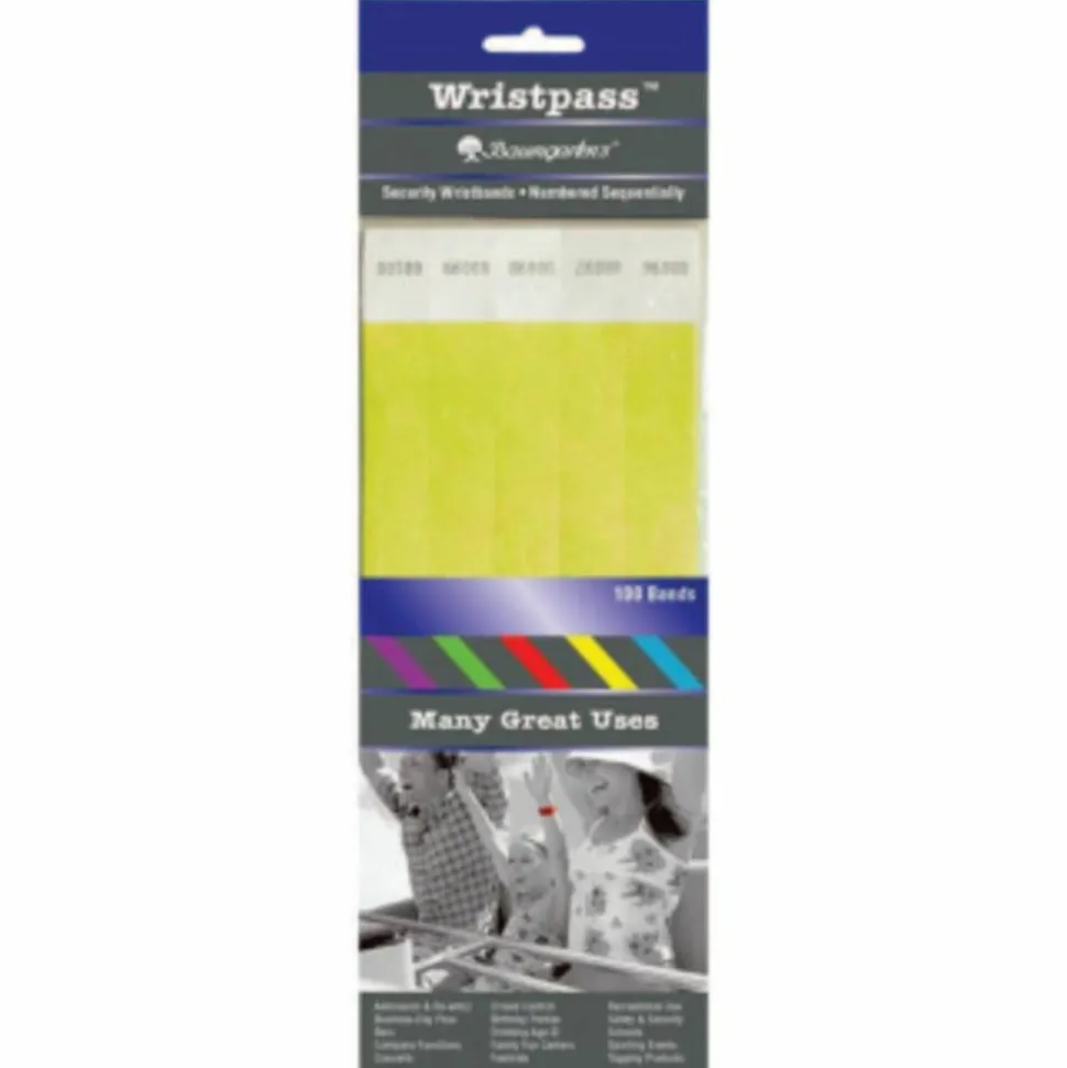Baumgartens Wrist Passes, Yellow, Pack Of 100
