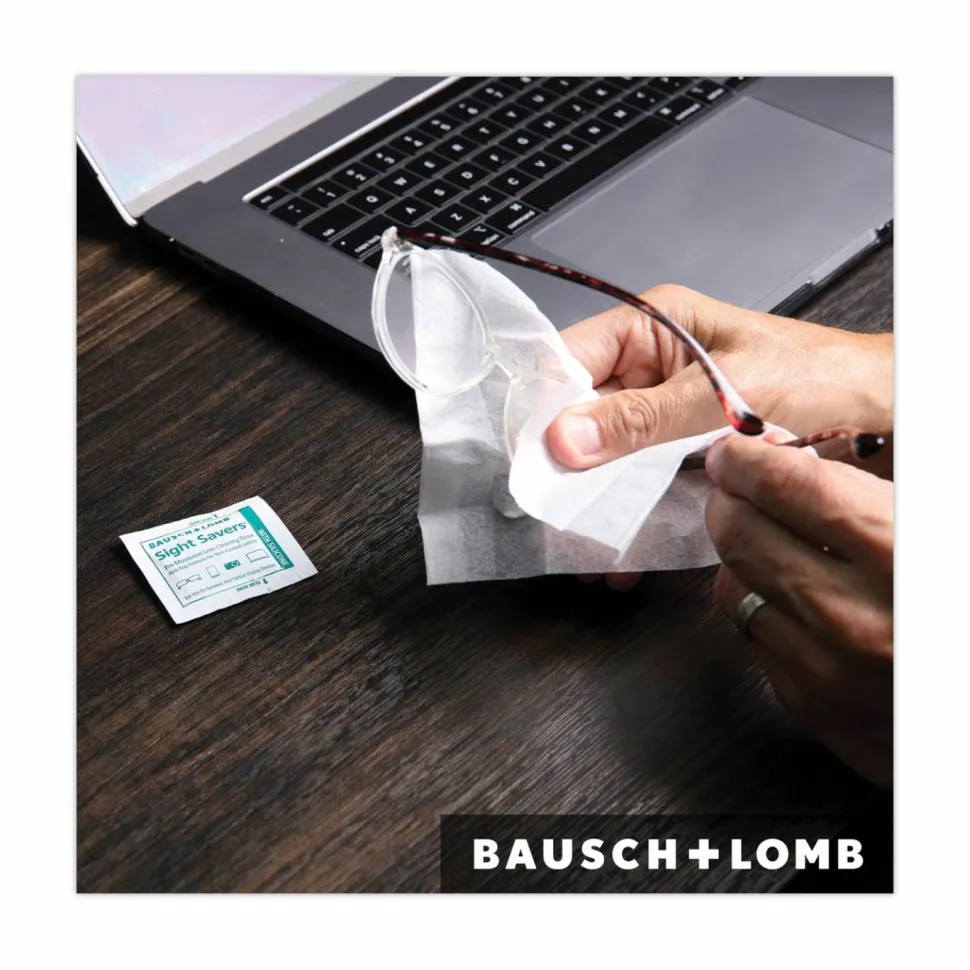 Bausch & Lomb Sight Savers Pre-Moistened Anti-Fog Tissues, 5 5/16" x 2 5/16", Case Of 100