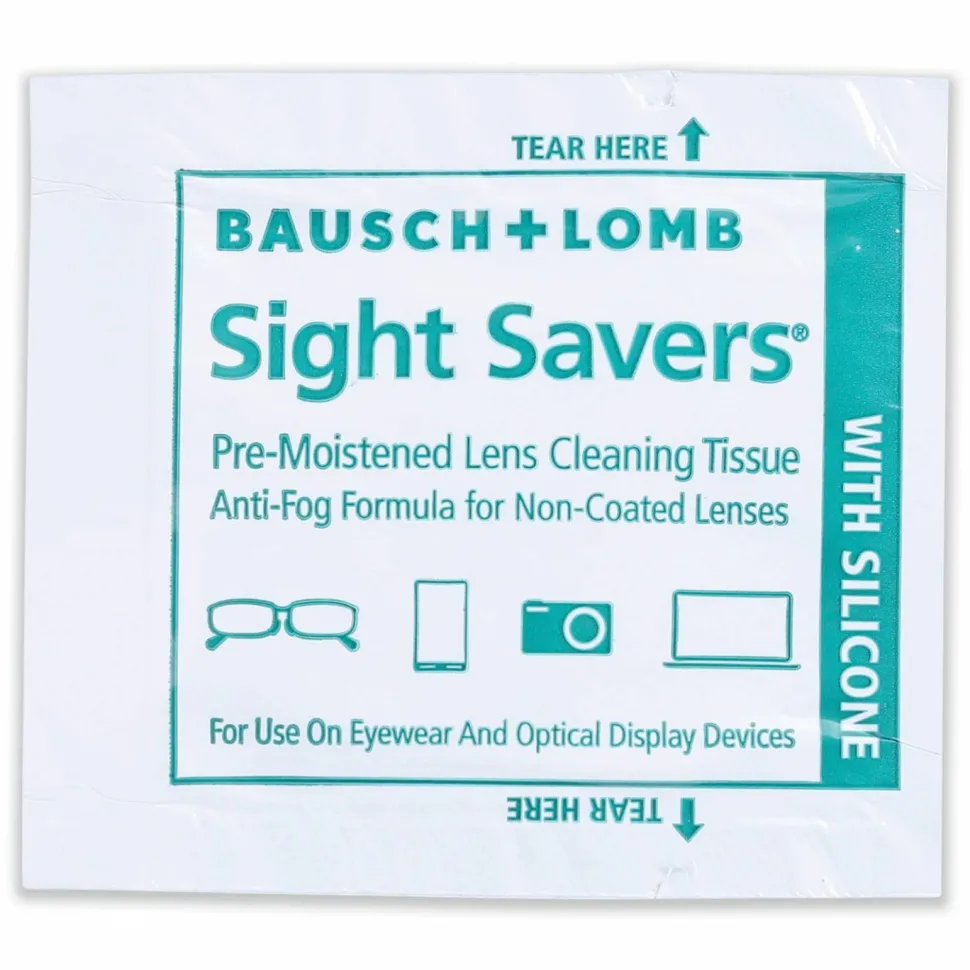 Bausch & Lomb Sight Savers Pre-Moistened Anti-Fog Tissues, 5 5/16" x 2 5/16", Case Of 100