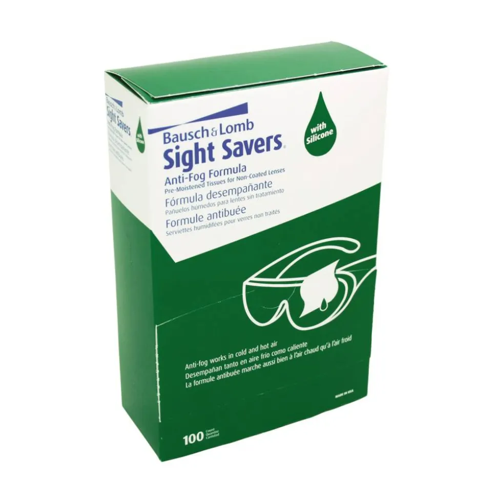 Bausch & Lomb Sight Savers Pre-Moistened Anti-Fog Tissues, 5 5/16" x 2 5/16", Case Of 100