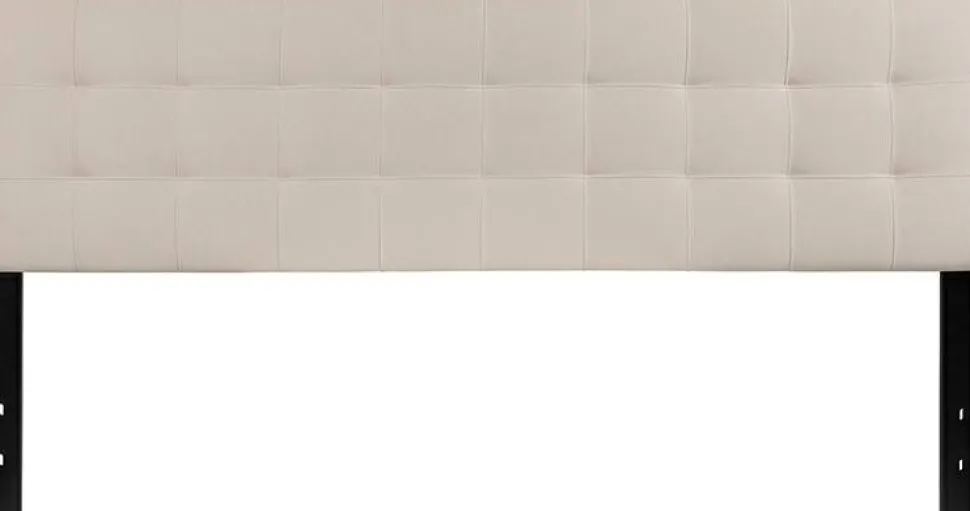 Bedford Tufted Upholstered King Size Headboard in Beige Fabric