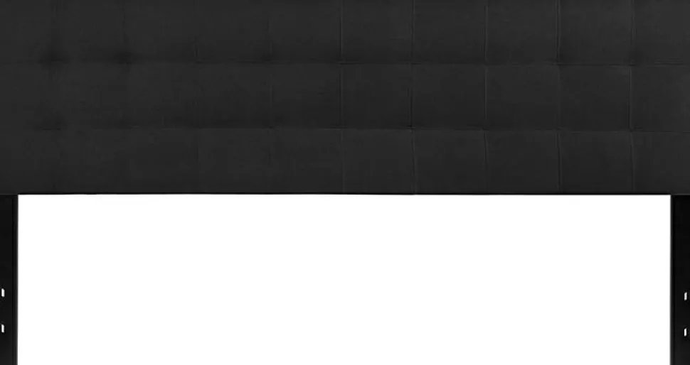 Bedford Tufted Upholstered King Size Headboard in Black Fabric