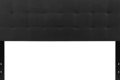 Bedford Tufted Upholstered Queen Size Headboard in Black Fabric