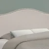 Bed, Headboard Only, Full Size, Bedroom, Upholstered, Beige Linen Look, Transitional
