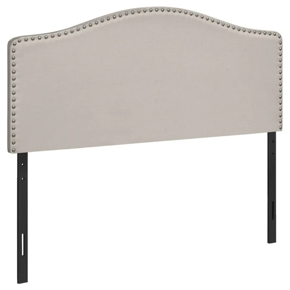 Bed, Headboard Only, Full Size, Bedroom, Upholstered, Beige Linen Look, Transitional