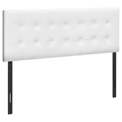 Bed, Headboard Only, Queen Size, Bedroom, Upholstered, White Leather Look, Transitional