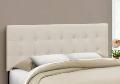Bed, Headboard Only, Queen Size, Bedroom, Upholstered, Beige Linen Look, Transitional