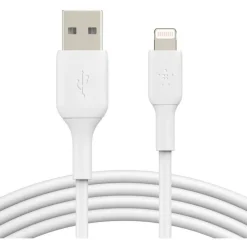 Belkin BoostCharge Lightning to USB-A Cable (2 meter / 6.6 foot, White)