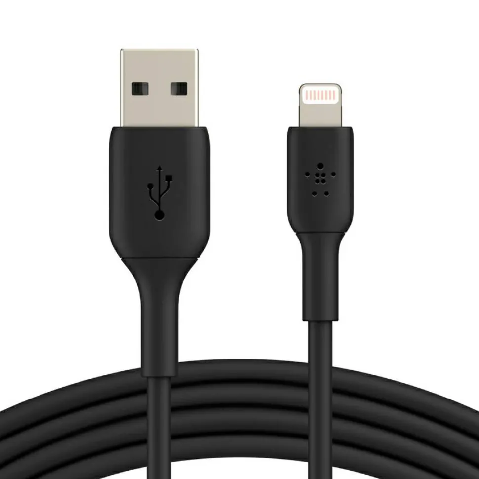 Belkin BoostCharge Lightning to USB-A Cable (2 meter / 6.6 foot, Black)