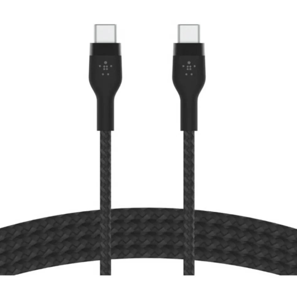Belkin BoostCharge Pro Flex Braided USB-C To USB-C Charger Cable, 2M/6.6FT, Black