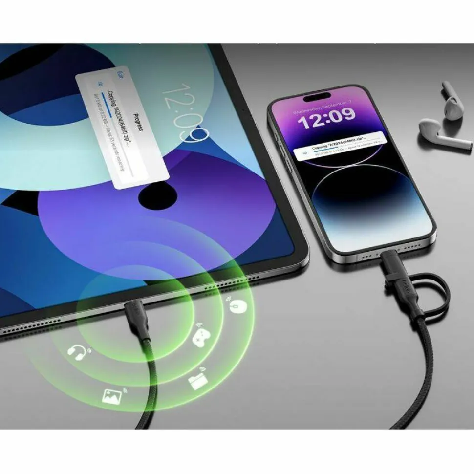 Belkin BoostCharge Pro 2-in-1 Cable with USB-C and Lightning Connector