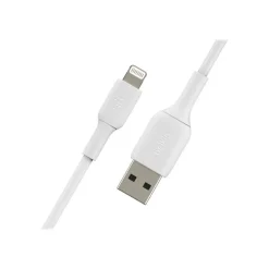 Belkin BoostCharge USB-A To Lightning PVC Cable 2-Pack, 1M/ 3.3 FT, White