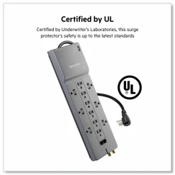 Belkin Home/Office Series Surge Protector, 12 Outlets, 10' Cord, 3996 Joules, Phone/Ethernet/Coaxial Protection